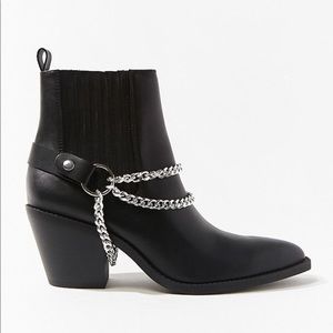Forever 21 faux leather chain boots